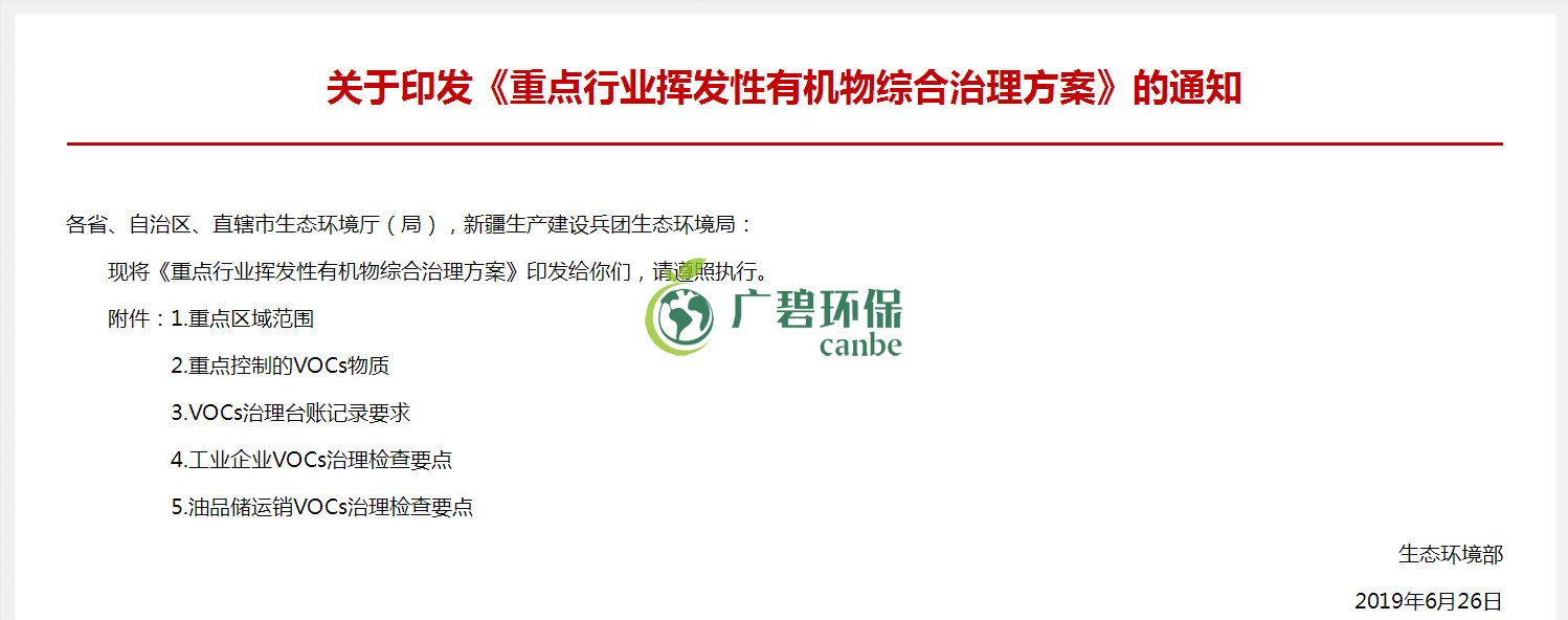 生態環境部印發《重點行業揮發性有機物綜合治理方案》(圖2) 生態環境部印發《重點行業揮發性有機物綜合治理方案》(圖2)